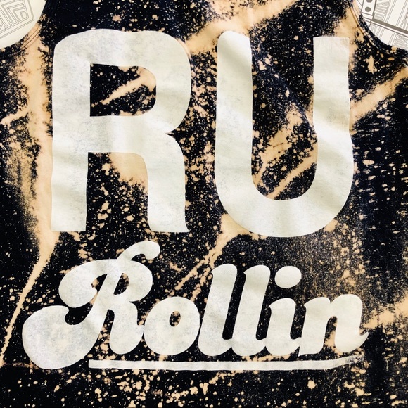 R U ROLLING Galaxy Tie-Dye Distressed Muscle Tank - Picture 4 of 5